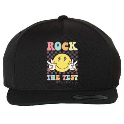 Rock The Test Testing Day Retro Motivational Teacher Student Wool Snapback Cap