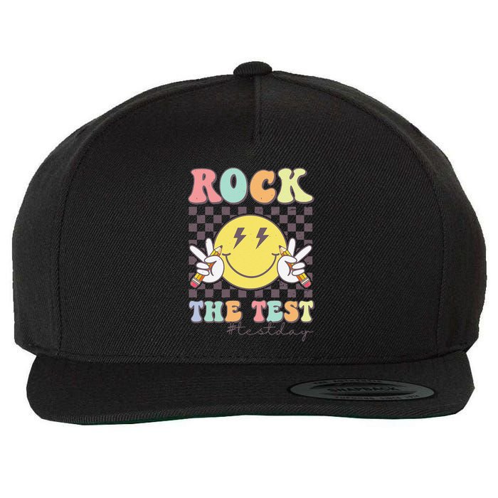 Rock The Test Testing Day Retro Motivational Teacher Student Wool Snapback Cap