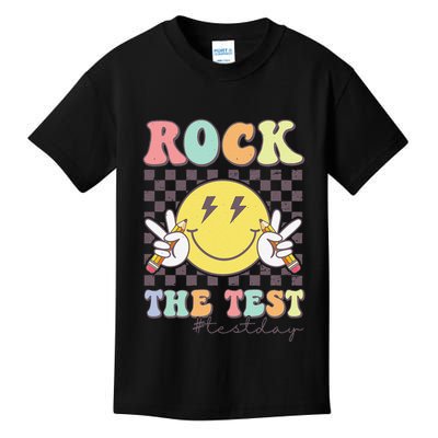 Rock The Test Testing Day Retro Motivational Teacher Student Kids T-Shirt