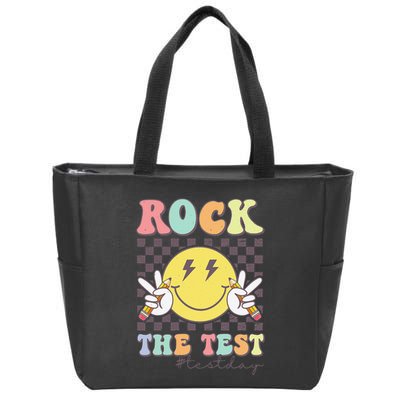 Rock The Test Testing Day Retro Motivational Teacher Student Zip Tote Bag