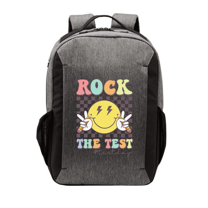 Rock The Test Testing Day Retro Motivational Teacher Student Vector Backpack