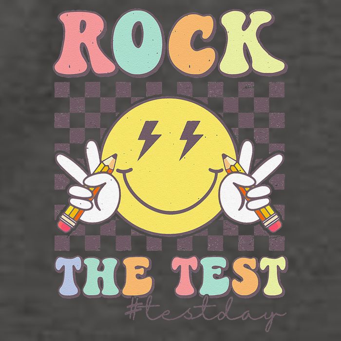 Rock The Test Testing Day Retro Motivational Teacher Student Vector Backpack