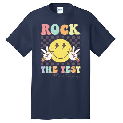 Rock The Test Testing Day Retro Motivational Teacher Student Tall T-Shirt