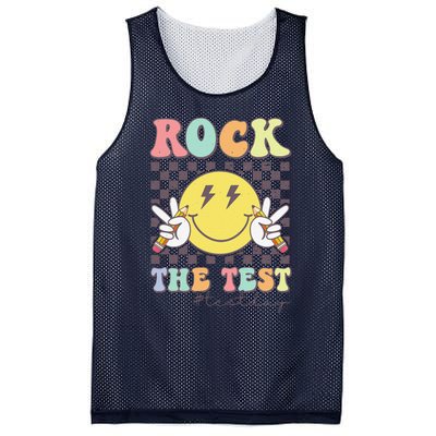 Rock The Test Testing Day Retro Motivational Teacher Student Mesh Reversible Basketball Jersey Tank