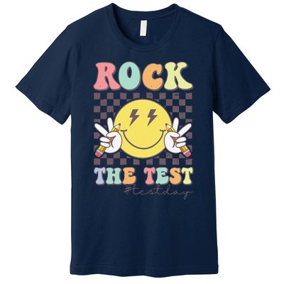 Rock The Test Testing Day Retro Motivational Teacher Student Premium T-Shirt