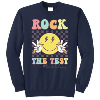 Rock The Test Testing Day Retro Motivational Teacher Student Tall Sweatshirt