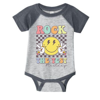 Rock The Test Testing Day Retro Motivational Teacher Student Infant Baby Jersey Bodysuit