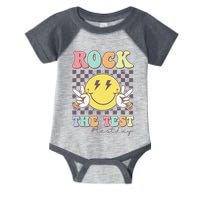 Rock The Test Testing Day Retro Motivational Teacher Student Infant Baby Jersey Bodysuit