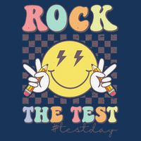 Rock The Test Testing Day Retro Motivational Teacher Student Infant Baby Jersey Bodysuit