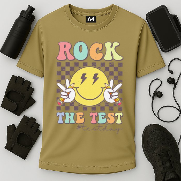 Rock The Test Testing Day Retro Motivational Teacher Student Performance Shirt