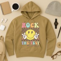 Rock The Test Testing Day Retro Motivational Teacher Student Hoodie