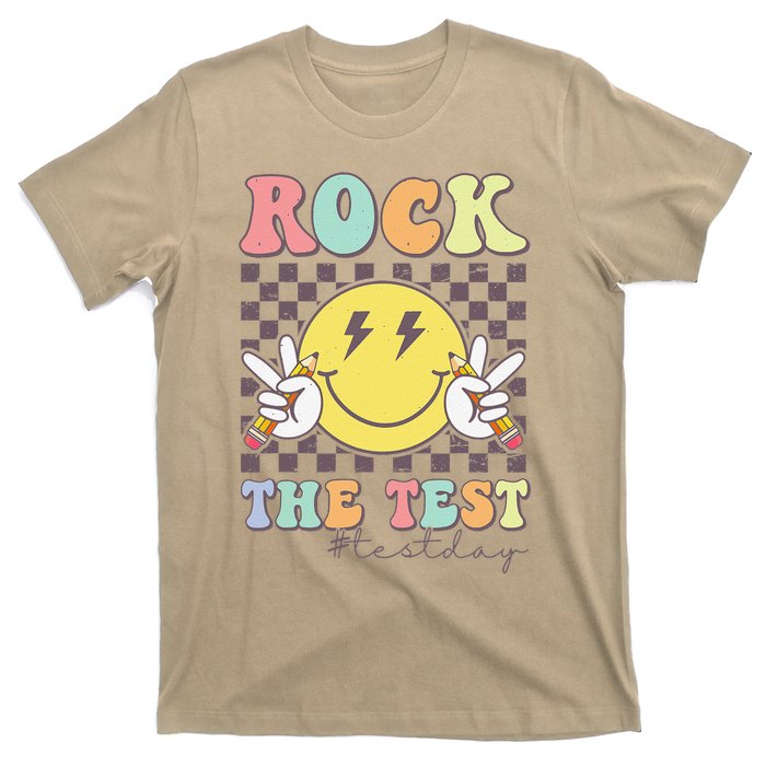 Rock The Test Testing Day Retro Motivational Teacher Student T-Shirt