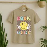 Rock The Test Testing Day Retro Motivational Teacher Student T-Shirt