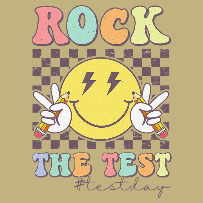 Rock The Test Testing Day Retro Motivational Teacher Student Button