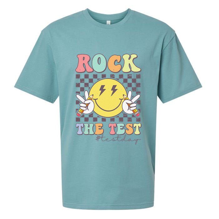 Rock The Test Testing Day Retro Motivational Teacher Student Sueded Cloud Jersey T-Shirt