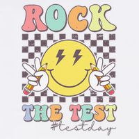 Rock The Test Testing Day Retro Motivational Teacher Student Garment-Dyed Sweatshirt