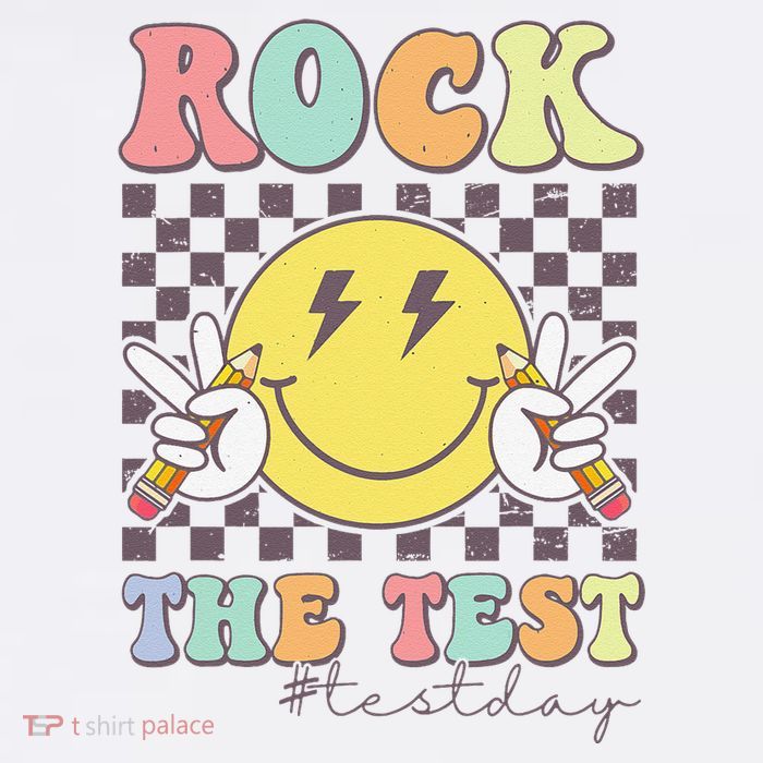 Rock The Test Testing Day Retro Motivational Teacher Student Garment-Dyed Sweatshirt