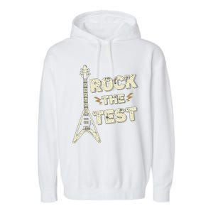 Rock The Test Guitar Testing Day Teacher Test Day Teacher Garment-Dyed Fleece Hoodie