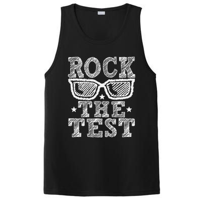 Rock The Test Testing Day Retro Motivational Teacher Student PosiCharge Competitor Tank