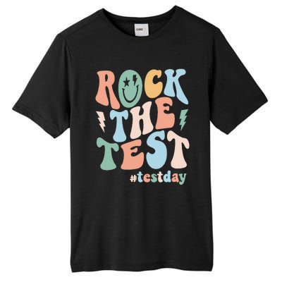 Rock The Test Testing Day Retro Motivational Teacher Student Tall Fusion ChromaSoft Performance T-Shirt