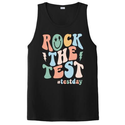 Rock The Test Testing Day Retro Motivational Teacher Student PosiCharge Competitor Tank