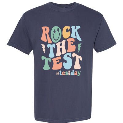 Rock The Test Testing Day Retro Motivational Teacher Student Garment-Dyed Heavyweight T-Shirt