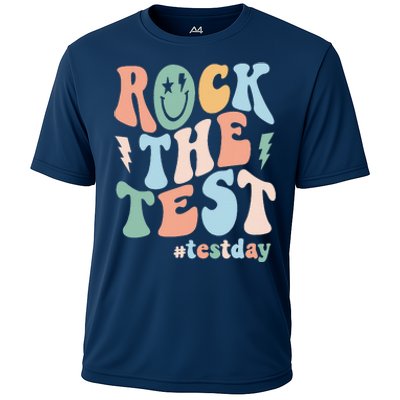 Rock The Test Testing Day Retro Motivational Teacher Student Cooling Performance Crew T-Shirt