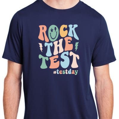 Rock The Test Testing Day Retro Motivational Teacher Student Adult ChromaSoft Performance T-Shirt