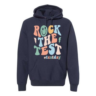 Rock The Test Testing Day Retro Motivational Teacher Student Premium Hoodie