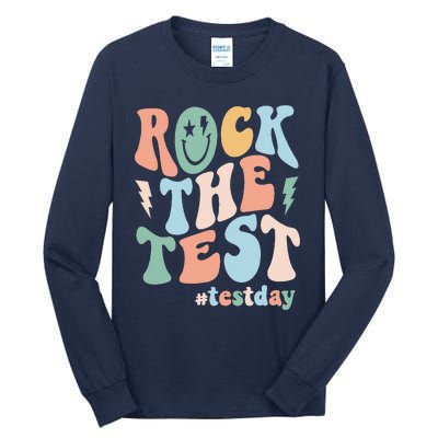 Rock The Test Testing Day Retro Motivational Teacher Student Tall Long Sleeve T-Shirt