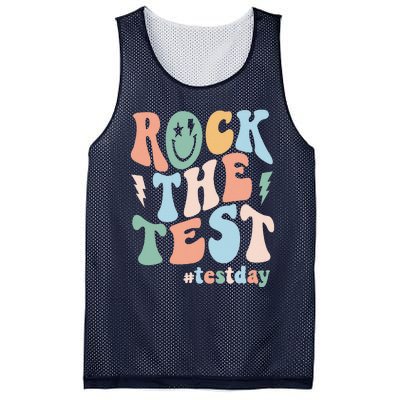 Rock The Test Testing Day Retro Motivational Teacher Student Mesh Reversible Basketball Jersey Tank