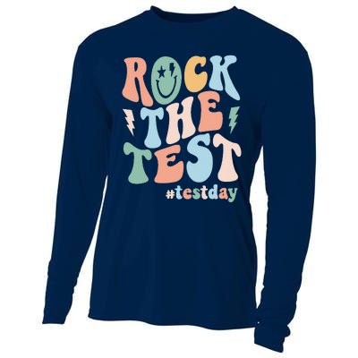 Rock The Test Testing Day Retro Motivational Teacher Student Cooling Performance Long Sleeve Crew