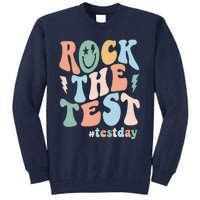 Rock The Test Testing Day Retro Motivational Teacher Student Tall Sweatshirt