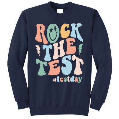 Rock The Test Testing Day Retro Motivational Teacher Student Tall Sweatshirt