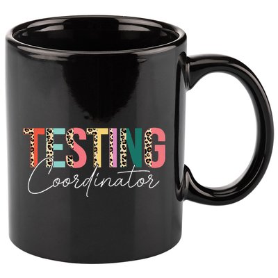 Rock The Test Teacher Test Day Testing Coordinator Leopard 11oz C Handle Ceramic Mug