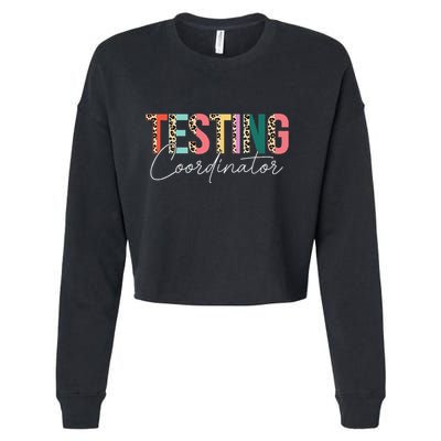 Rock The Test Teacher Test Day Testing Coordinator Leopard Cropped Pullover Crew