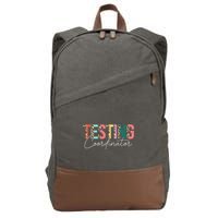 Rock The Test Teacher Test Day Testing Coordinator Leopard Cotton Canvas Backpack