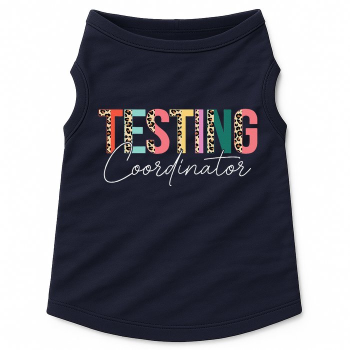 Rock The Test Teacher Test Day Testing Coordinator Leopard Doggie Tank