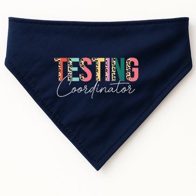 Rock The Test Teacher Test Day Testing Coordinator Leopard USA-Made Doggie Bandana
