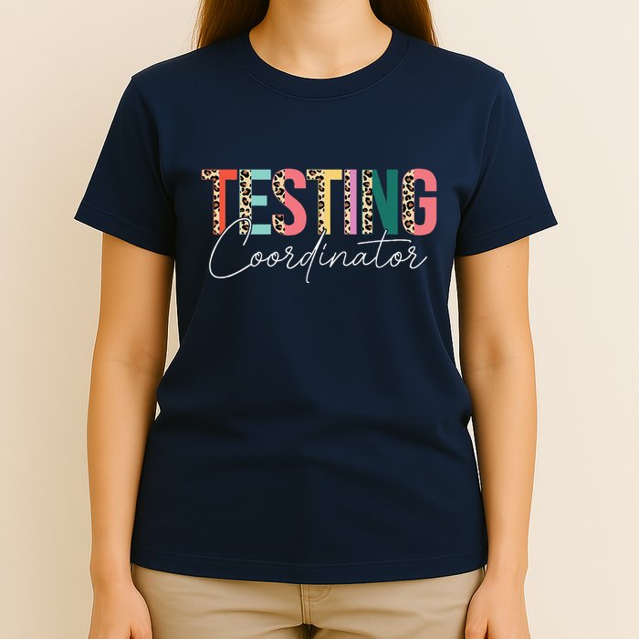 Rock The Test Teacher Test Day Testing Coordinator Leopard T-Shirt