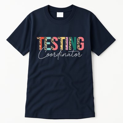 Rock The Test Teacher Test Day Testing Coordinator Leopard Tall T-Shirt