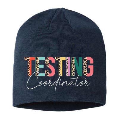 Rock The Test Teacher Test Day Testing Coordinator Leopard Sustainable Beanie