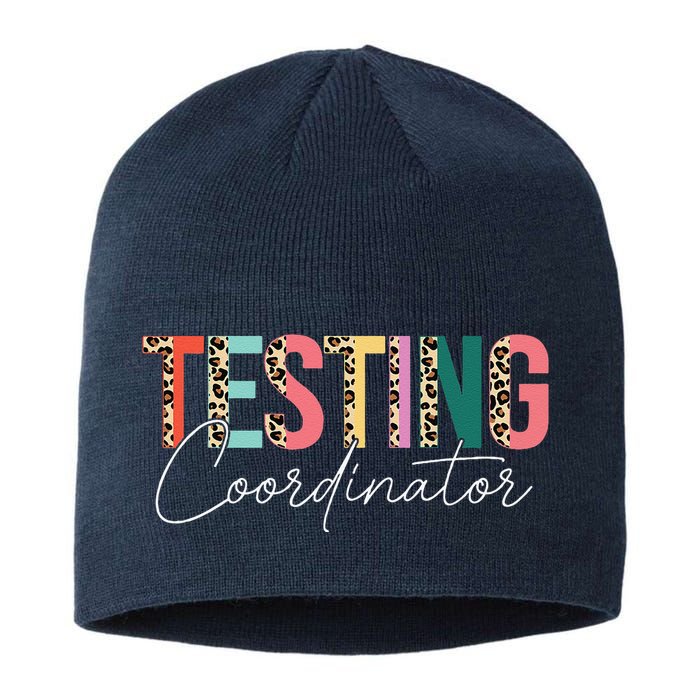 Rock The Test Teacher Test Day Testing Coordinator Leopard Sustainable Beanie
