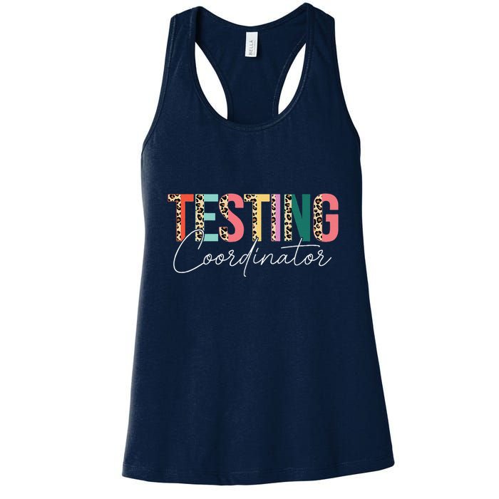 Rock The Test Teacher Test Day Testing Coordinator Leopard Womens Tank Top