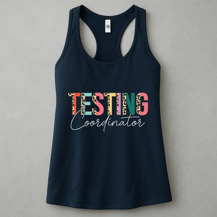 Rock The Test Teacher Test Day Testing Coordinator Leopard Womens Tank Top