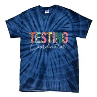 Rock The Test Teacher Test Day Testing Coordinator Leopard Tie-Dye T-Shirt