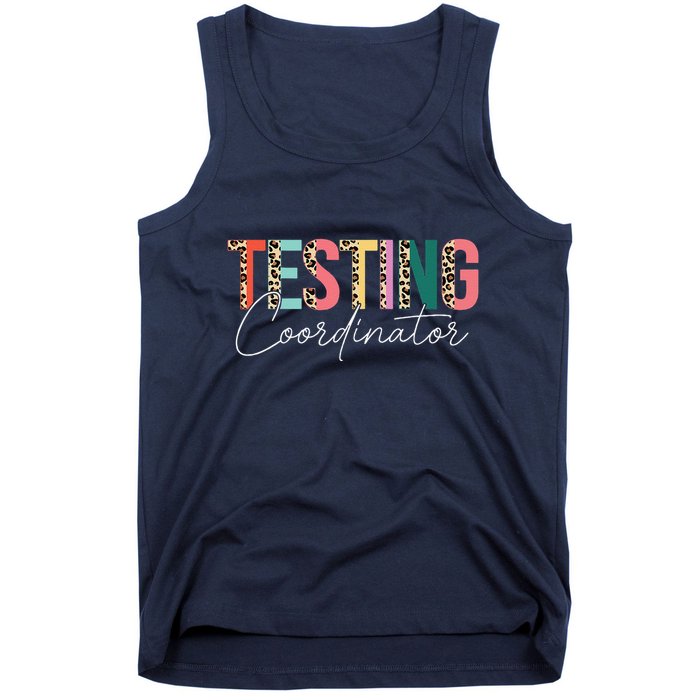 Rock The Test Teacher Test Day Testing Coordinator Leopard Tank Top