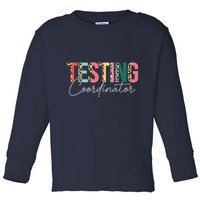 Rock The Test Teacher Test Day Testing Coordinator Leopard Toddler Long Sleeve Shirt