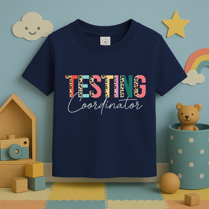 Rock The Test Teacher Test Day Testing Coordinator Leopard Toddler T-Shirt
