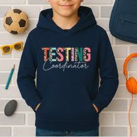 Rock The Test Teacher Test Day Testing Coordinator Leopard Kids Hoodie